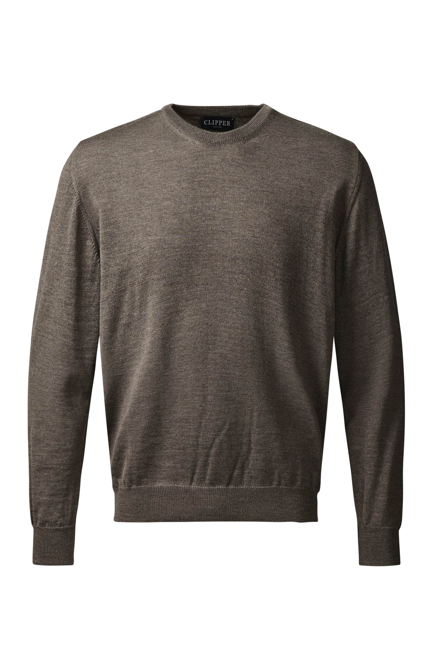 Clipper Milan Regular Fit strik rund hals uld