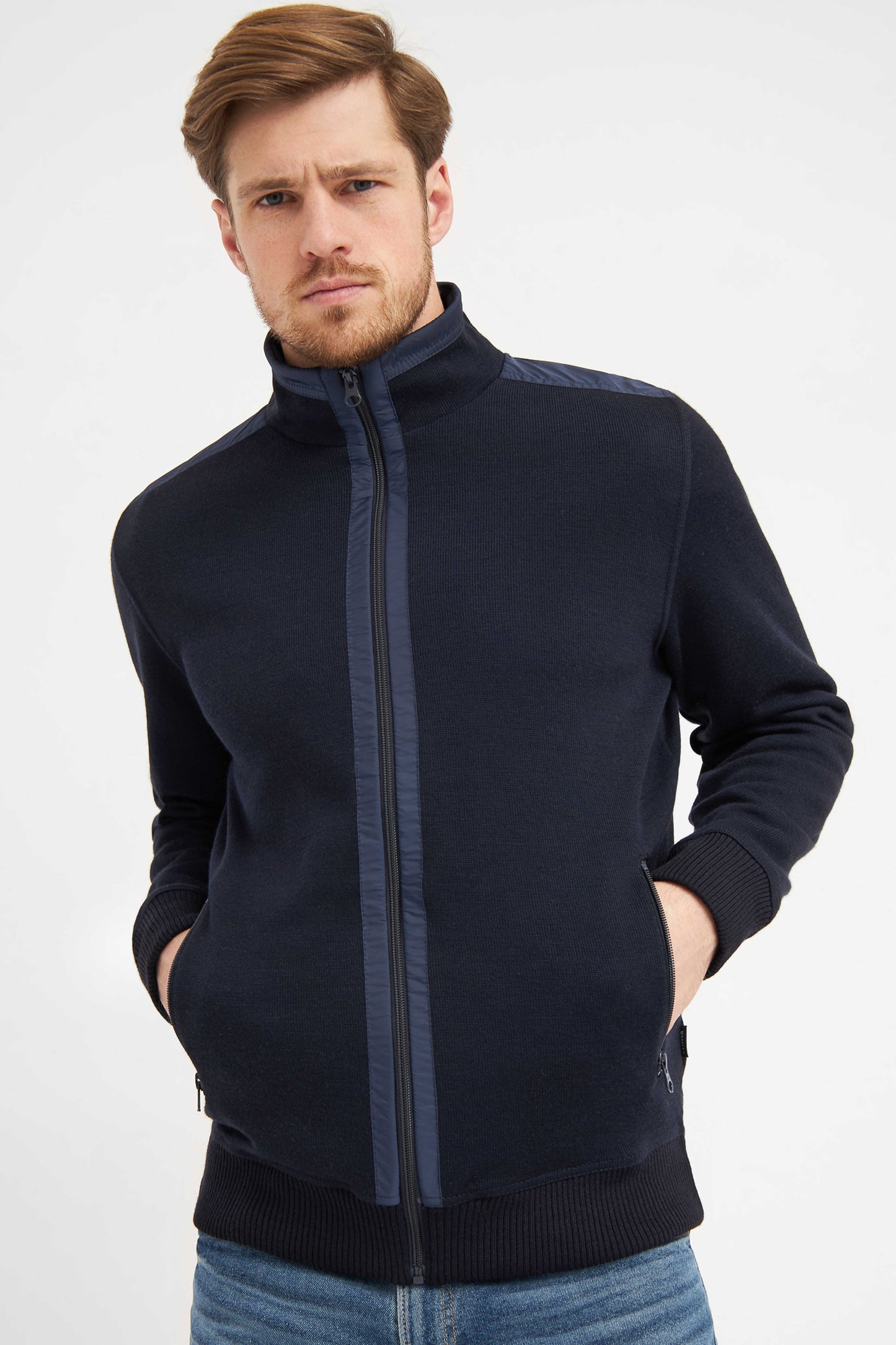 Clipper Kilkenny Classic Fit zip-cardigan uldblanding