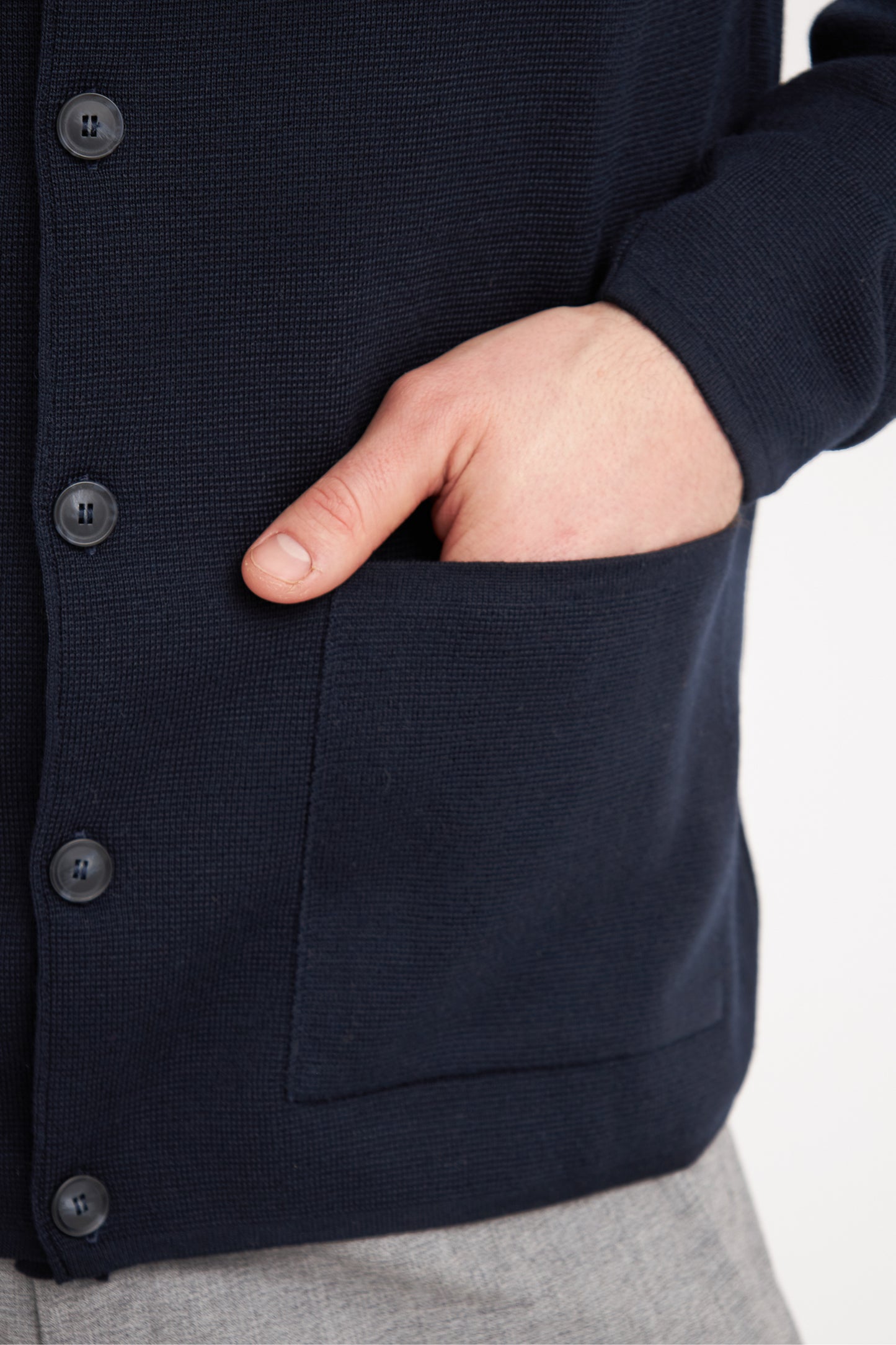 Clipper Manchester Modern Fit strik cardigan uld