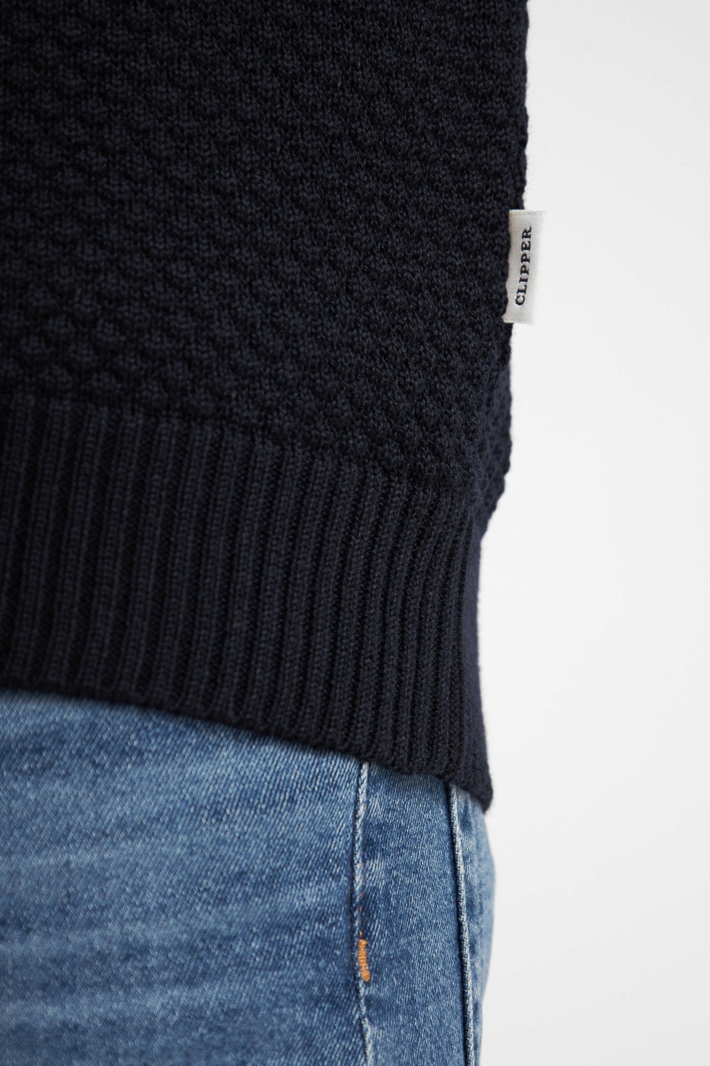 Clipper Liverpool Modern Fit zip-cardigan uldblanding
