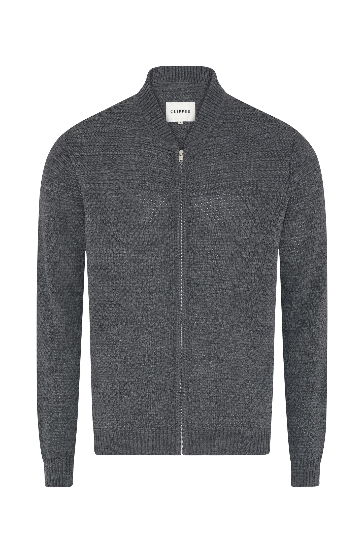 Clipper Liverpool Modern Fit zip-cardigan uldblanding