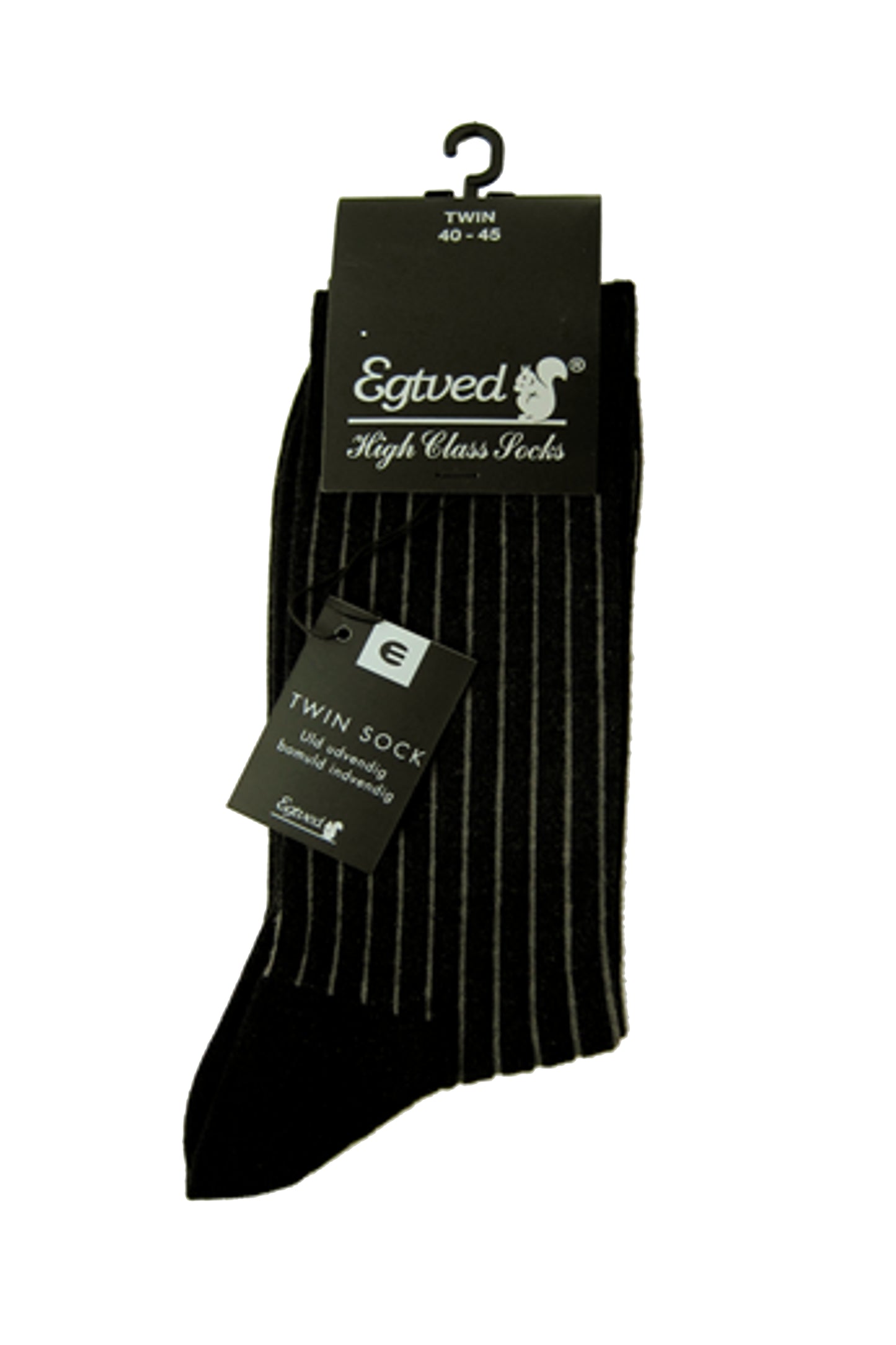 Egtved ankelstrømpe Twin Sock sort strib uld/bomuld