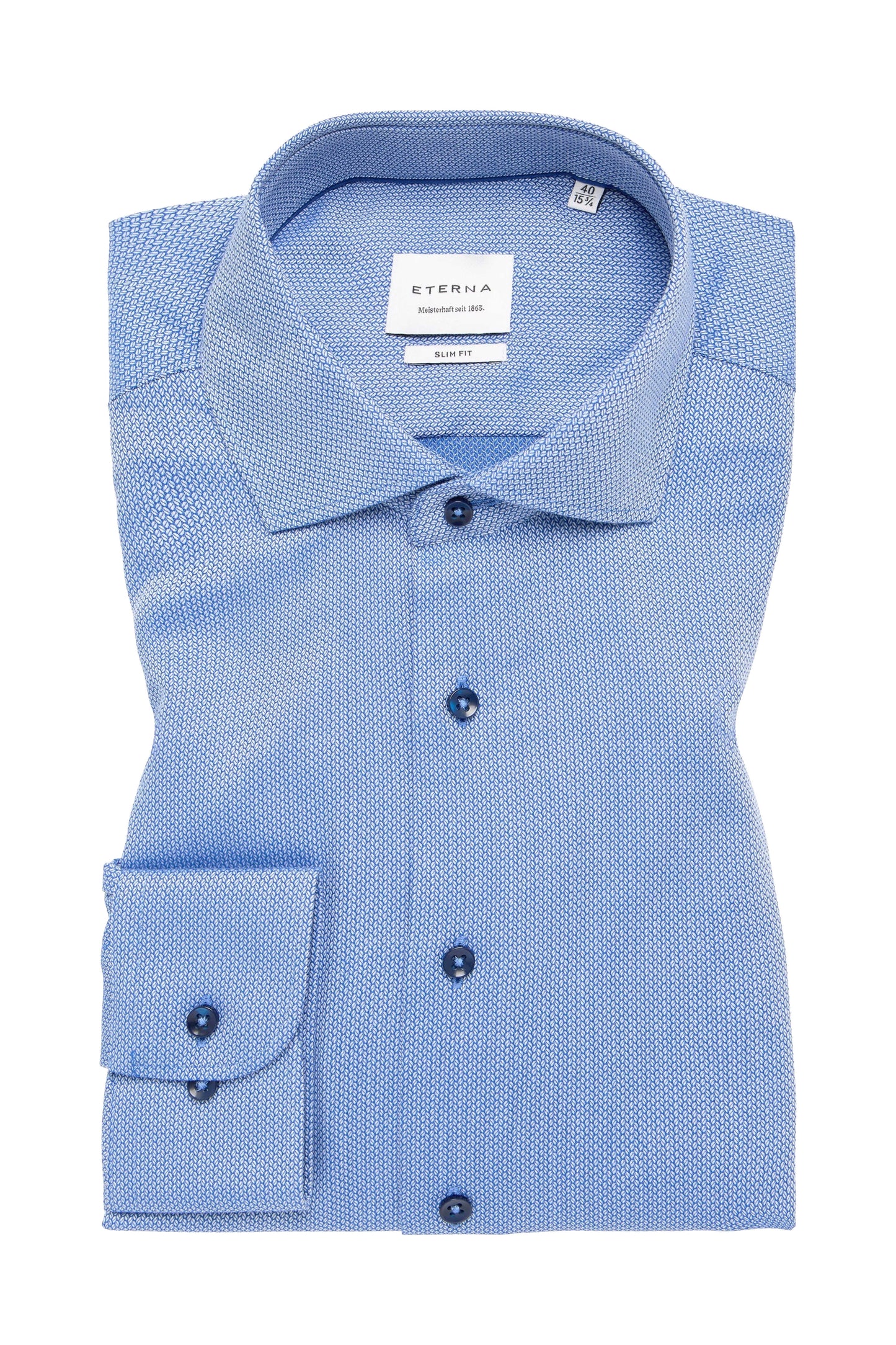 Eterna Slim Fit skjorte ekstra ærmelængde