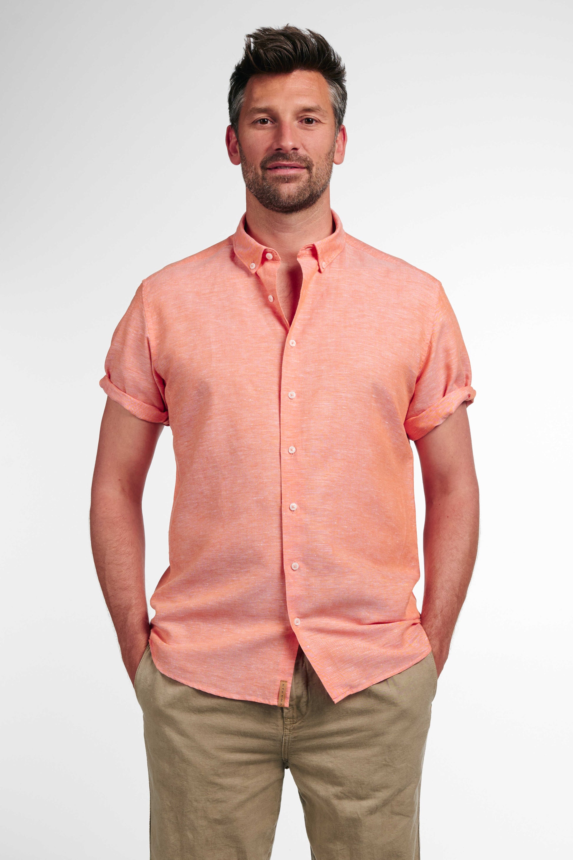 Eterna Regular Fit kortærmet hør