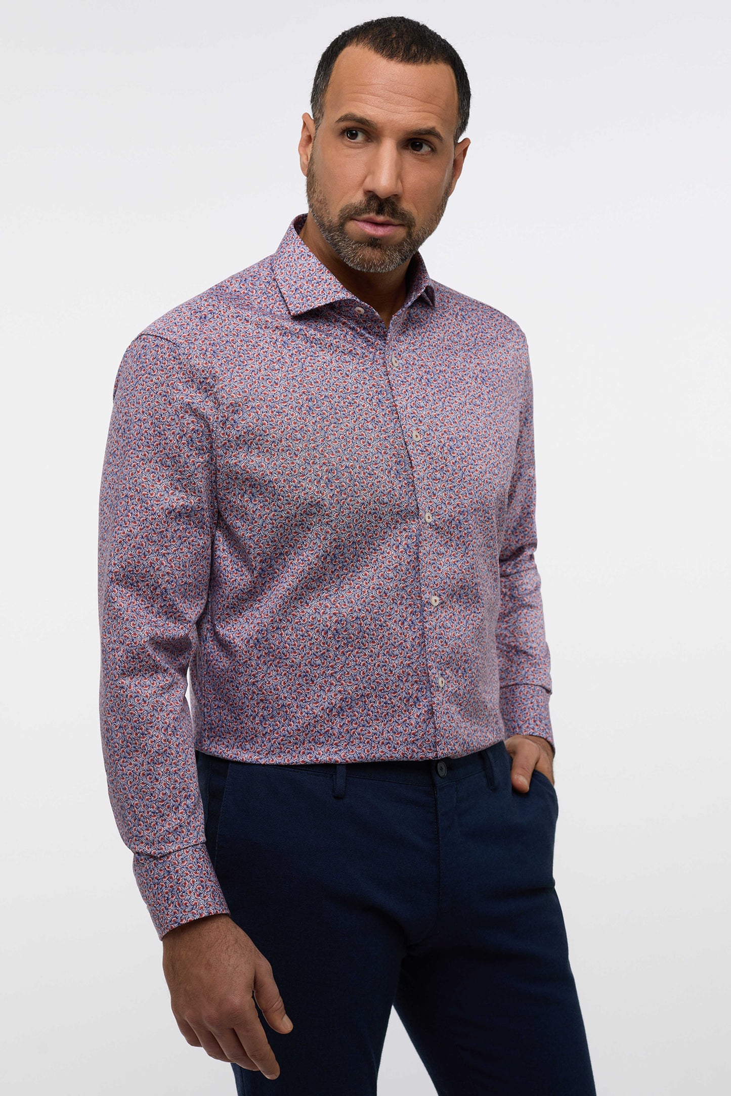 Eterna Modern Fit skjorte ekstra ærmelængde