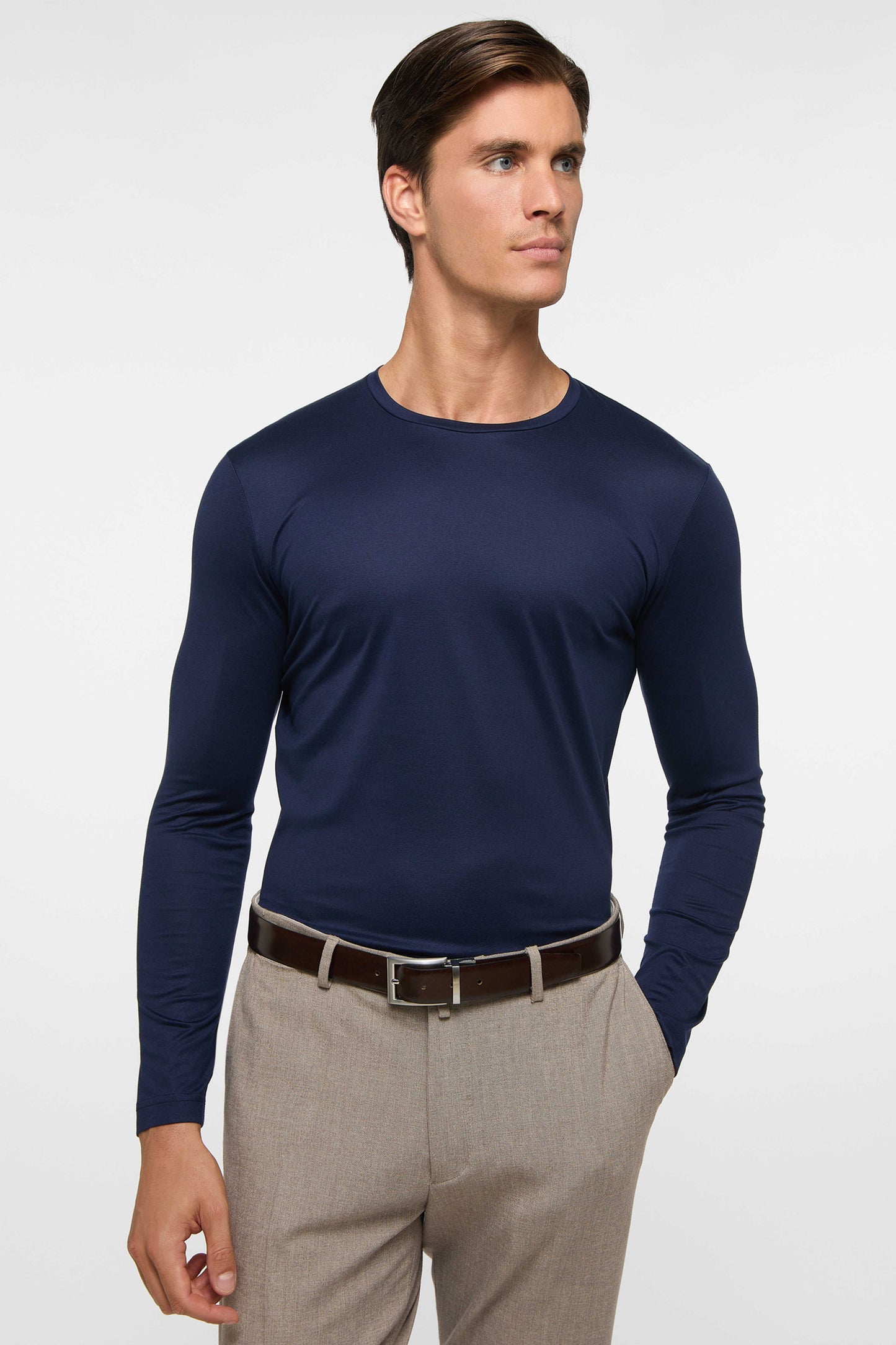 Eterna T-shirt langærmet rund hals by 1863
