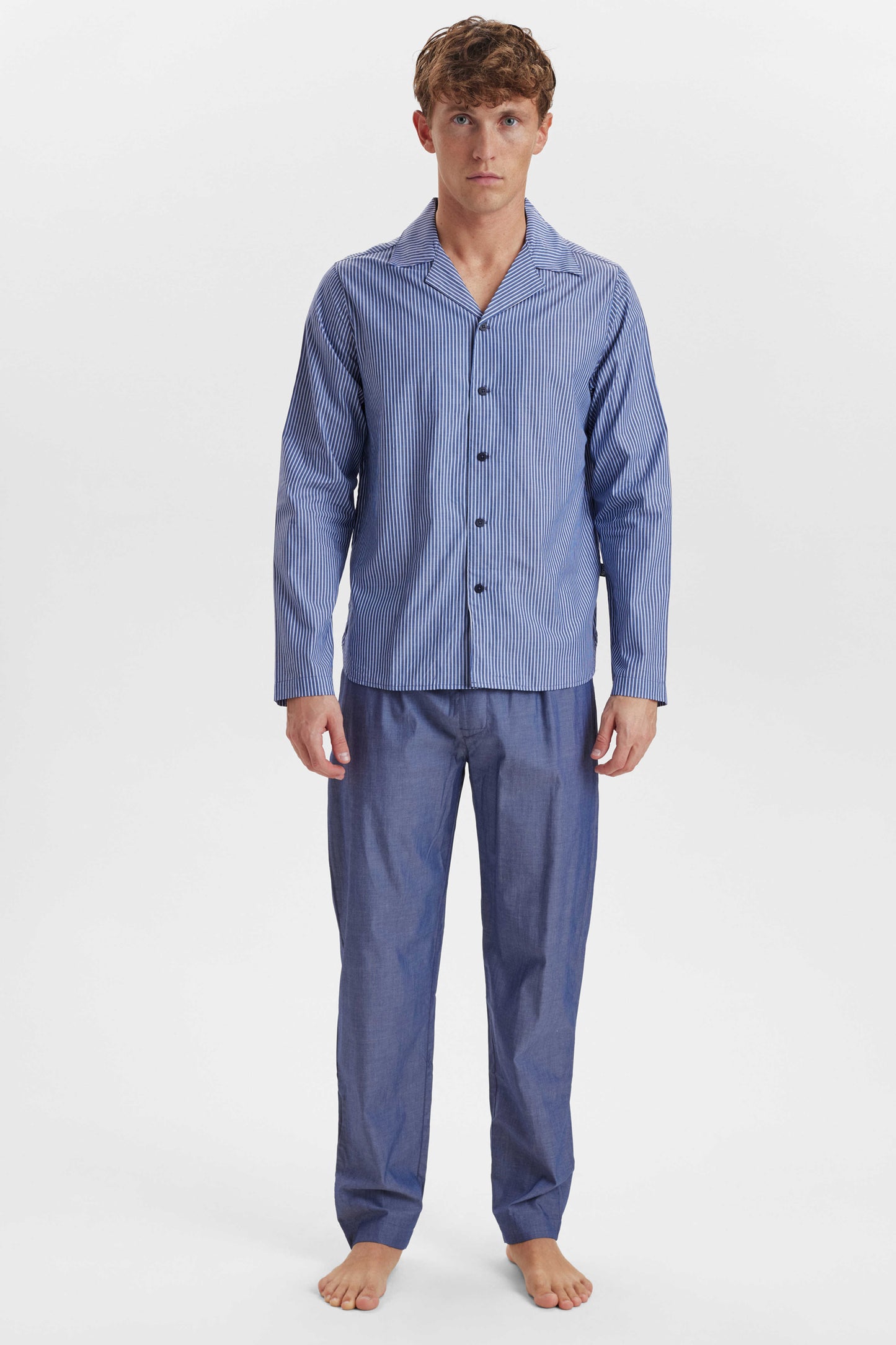 JBS pyjamas sæt med lange ærmer og buks bomuld
