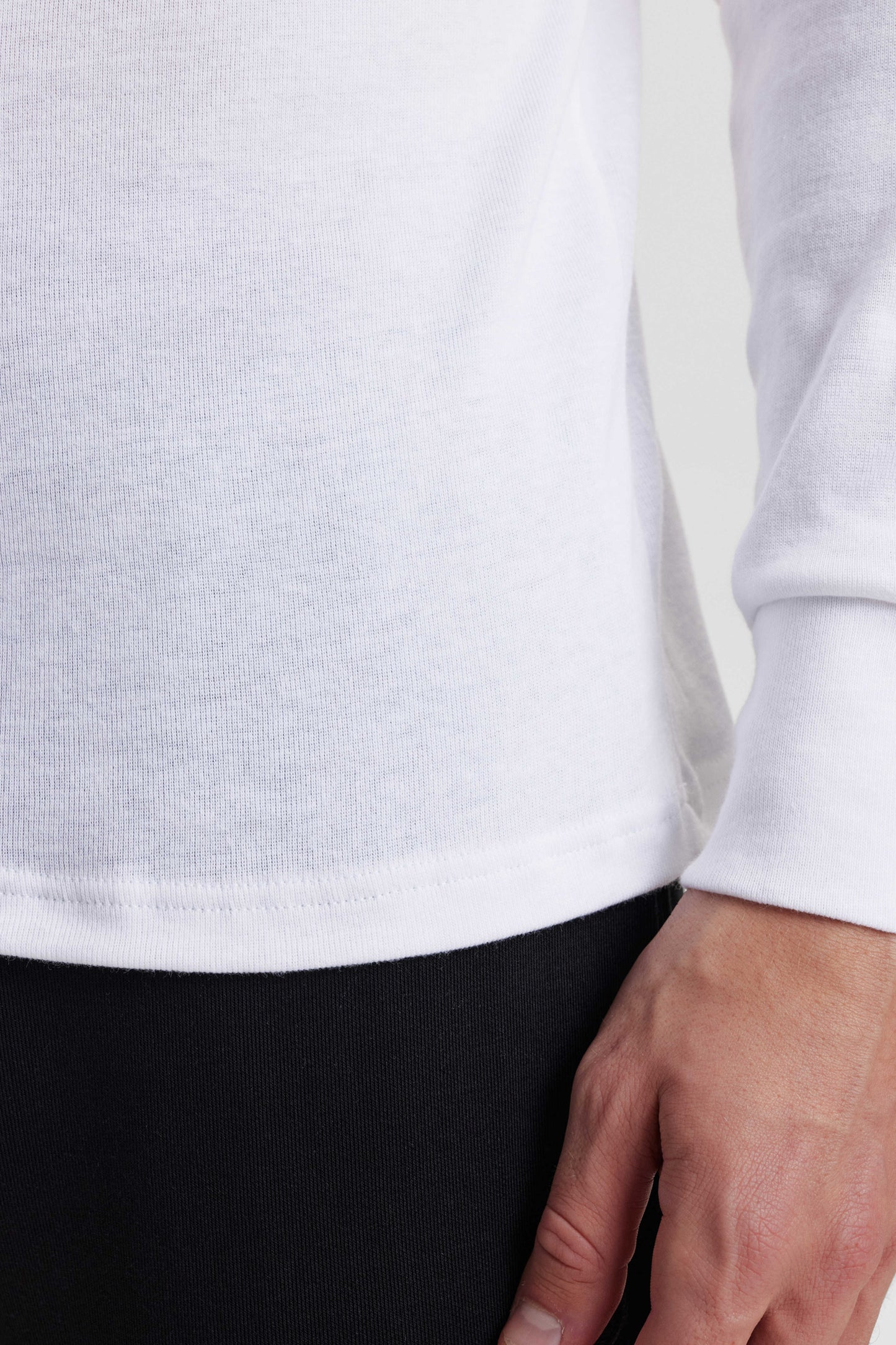 JBS langærmet rullekrave T-shirt hvid el. sort bomuld