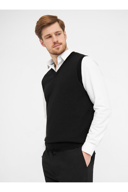 Clipper Milan Regular Fit slipover ærmeløs uld