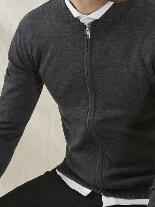 Clipper Turin Modern Fit zip-cardigan strik uld