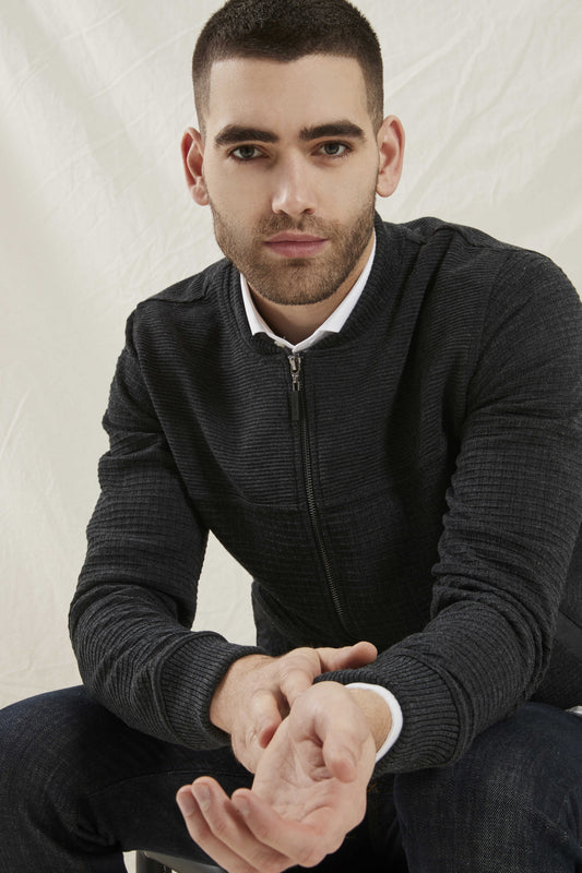 Clipper Dundee Classic Fit zip-cardigan uldblanding