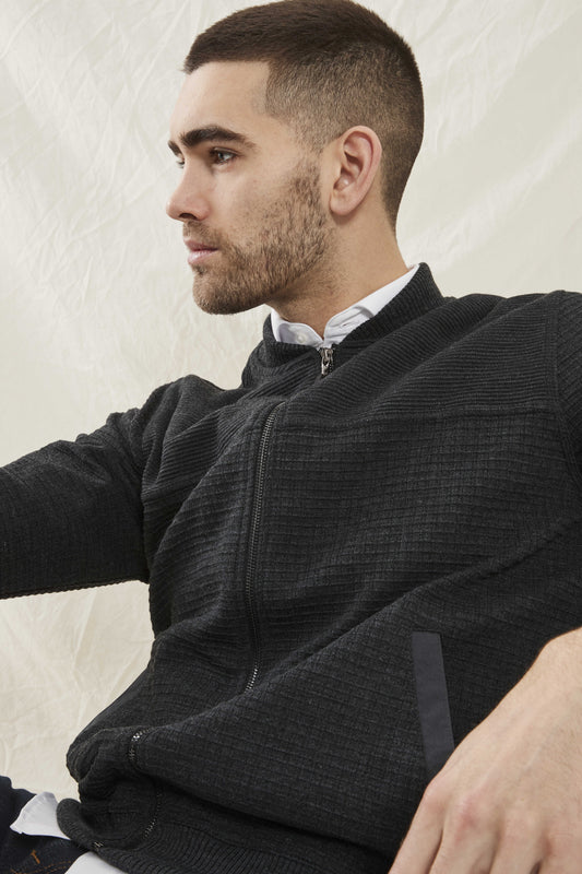 Clipper Dundee Classic Fit zip-cardigan uldblanding