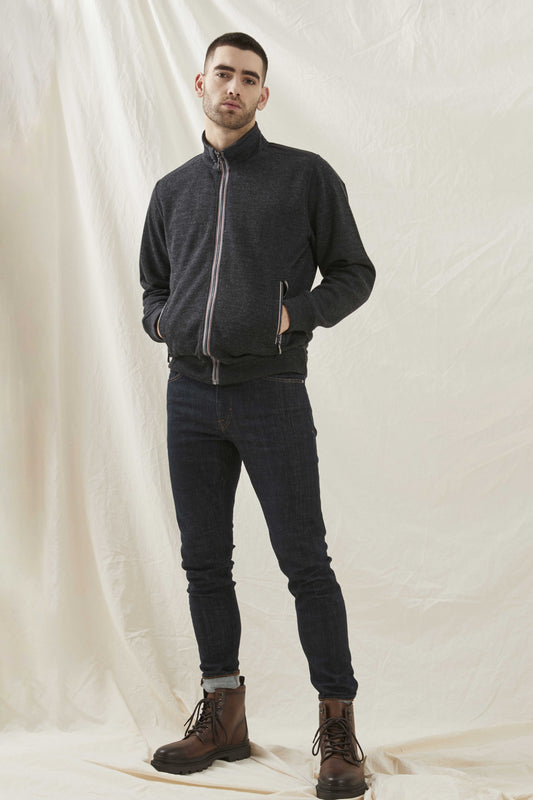 Clipper Dublin Classic Fit zip-cardigan uldblanding