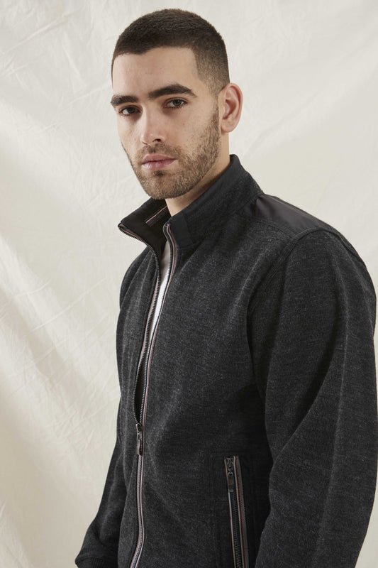 Clipper Dublin Classic Fit zip-cardigan uldblanding