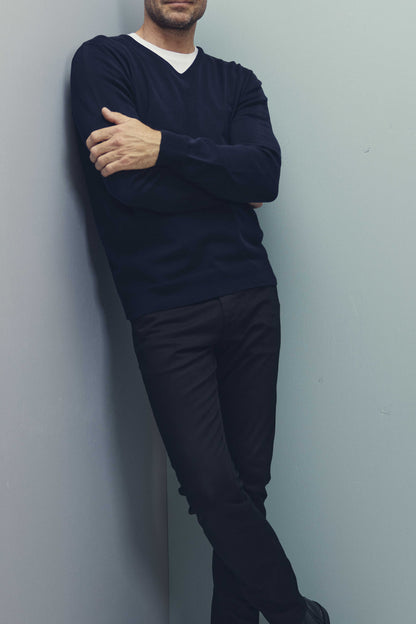 Clipper Stockholm Regular Fit V-hals strik bomuld