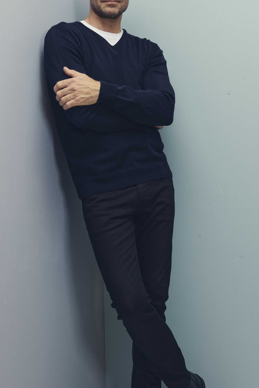 Clipper Stockholm Regular Fit V-hals strik bomuld