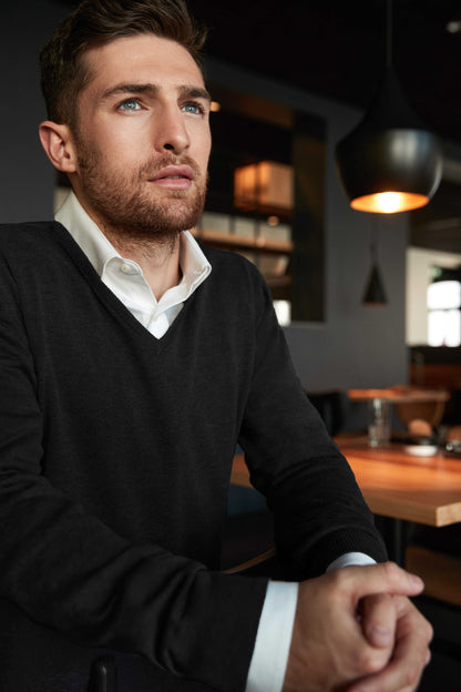 Clipper Stockholm Regular Fit V-hals strik bomuld