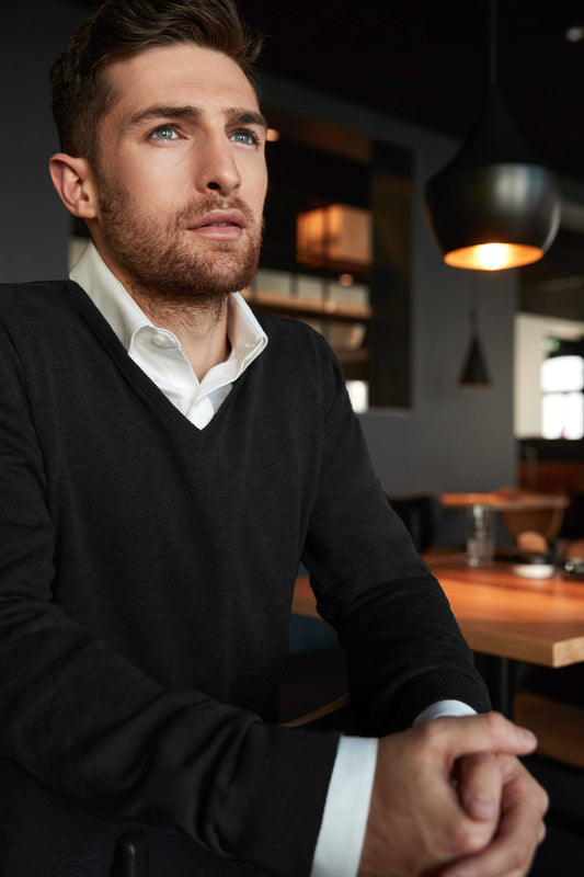 Clipper Stockholm Regular Fit V-hals strik bomuld