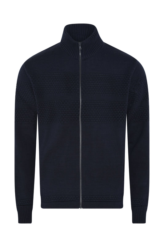 Clipper Saltum Modern Fit sømandsstrik zip-cardigan uld