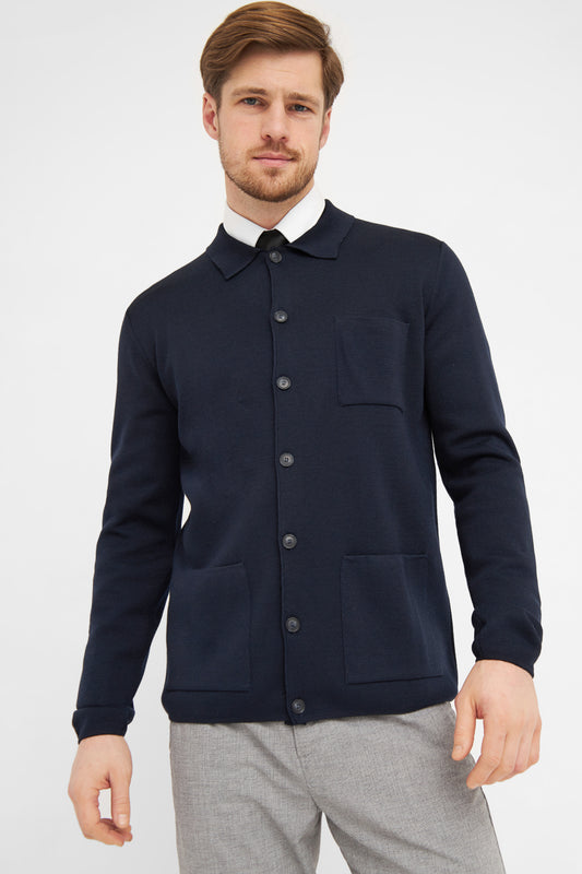 Clipper Manchester Modern Fit strik cardigan uld