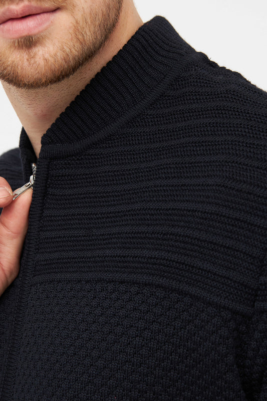 Clipper Liverpool Modern Fit zip-cardigan uldblanding