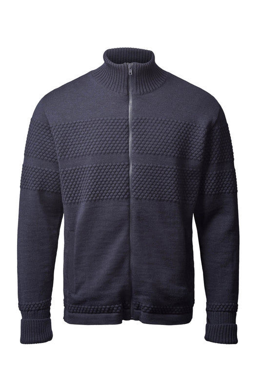 Clipper Saltum Modern Fit sømandsstrik windbreaker zip-cardigan uld