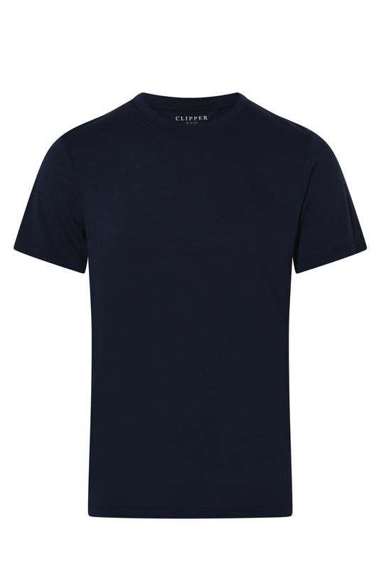 Clipper Moss Comfort Fit merinould T-shirt med rund hals