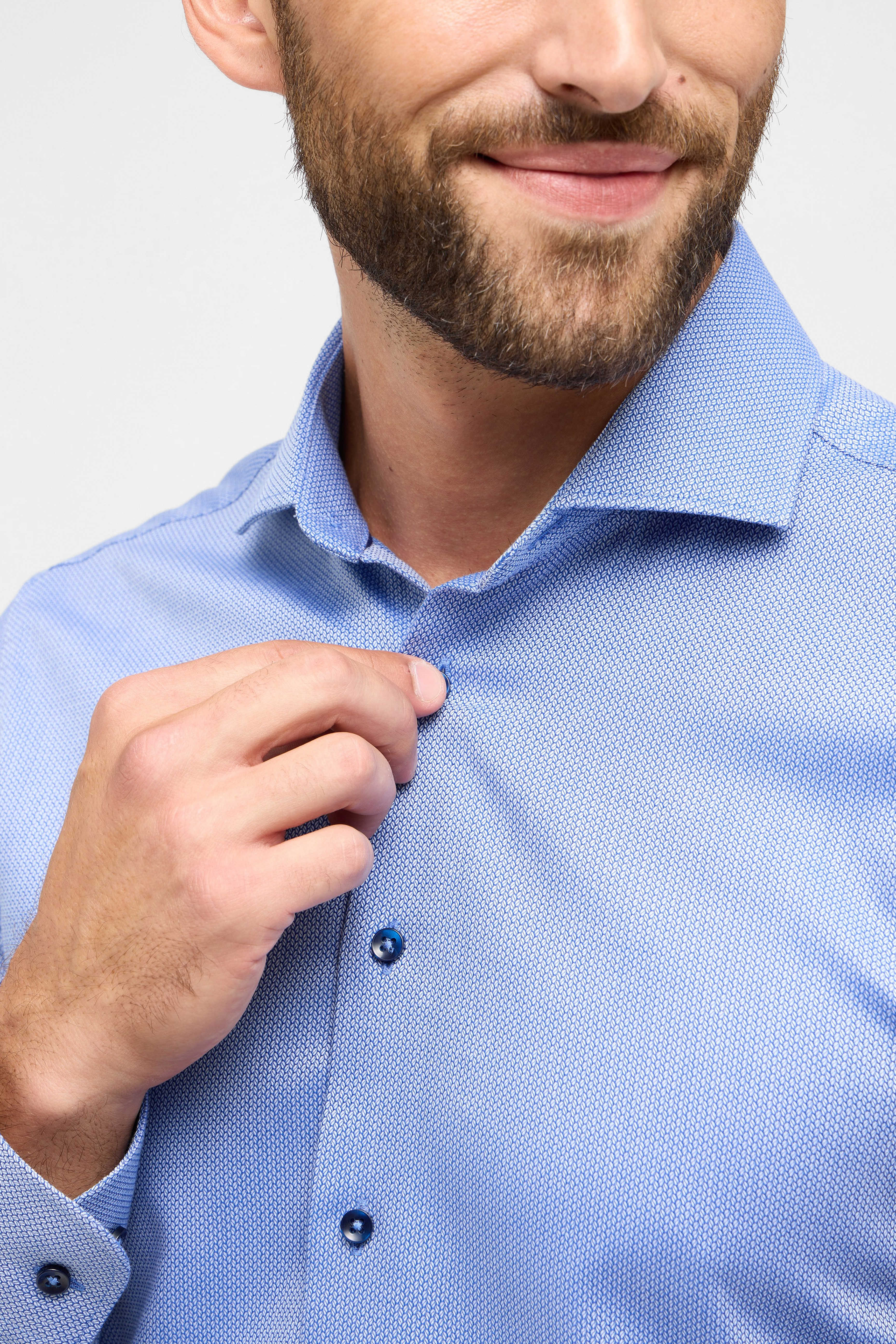 Eterna Slim Fit skjorte ekstra ærmelængde