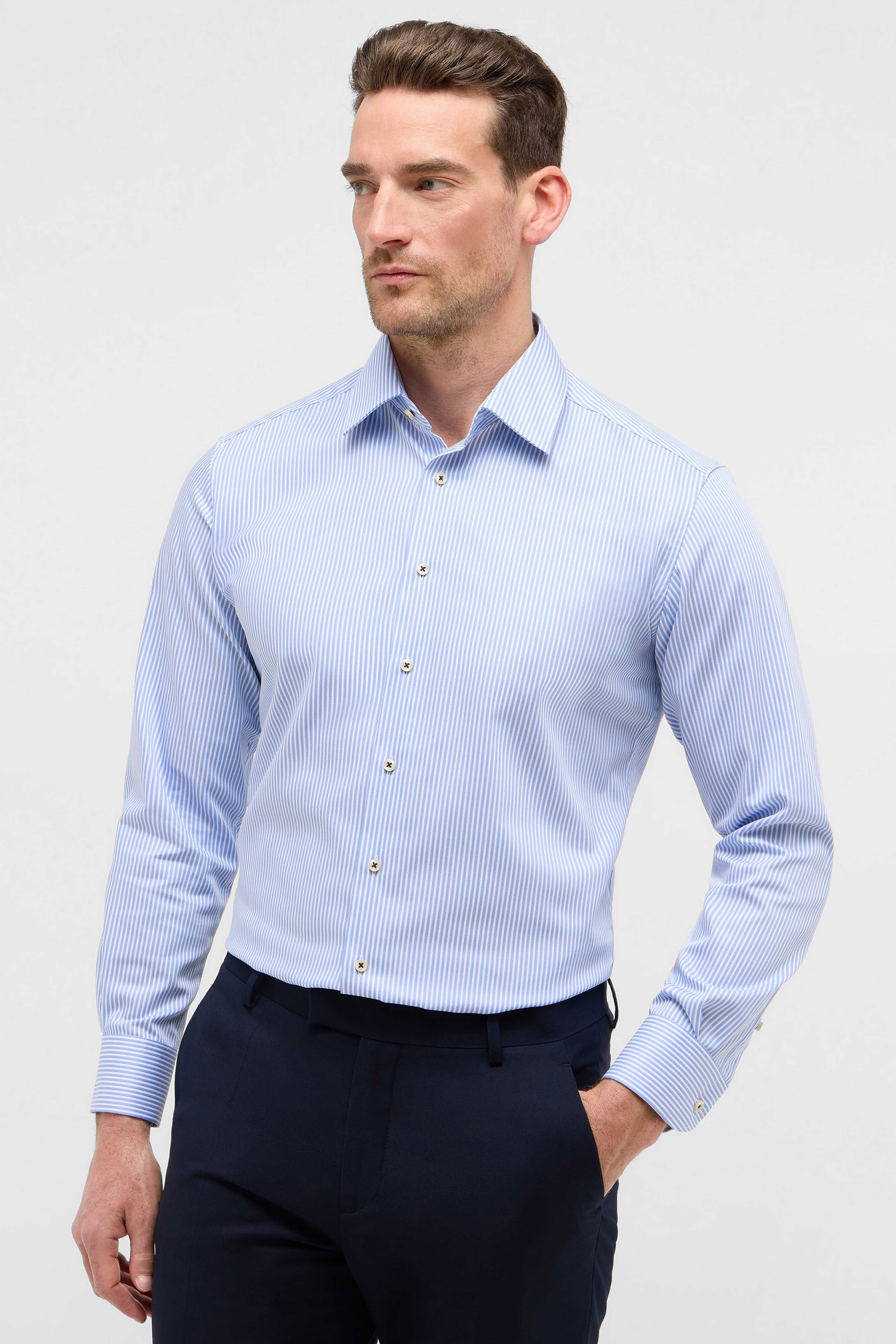 Eterna Modern Fit skjorte ekstra ærmelængde