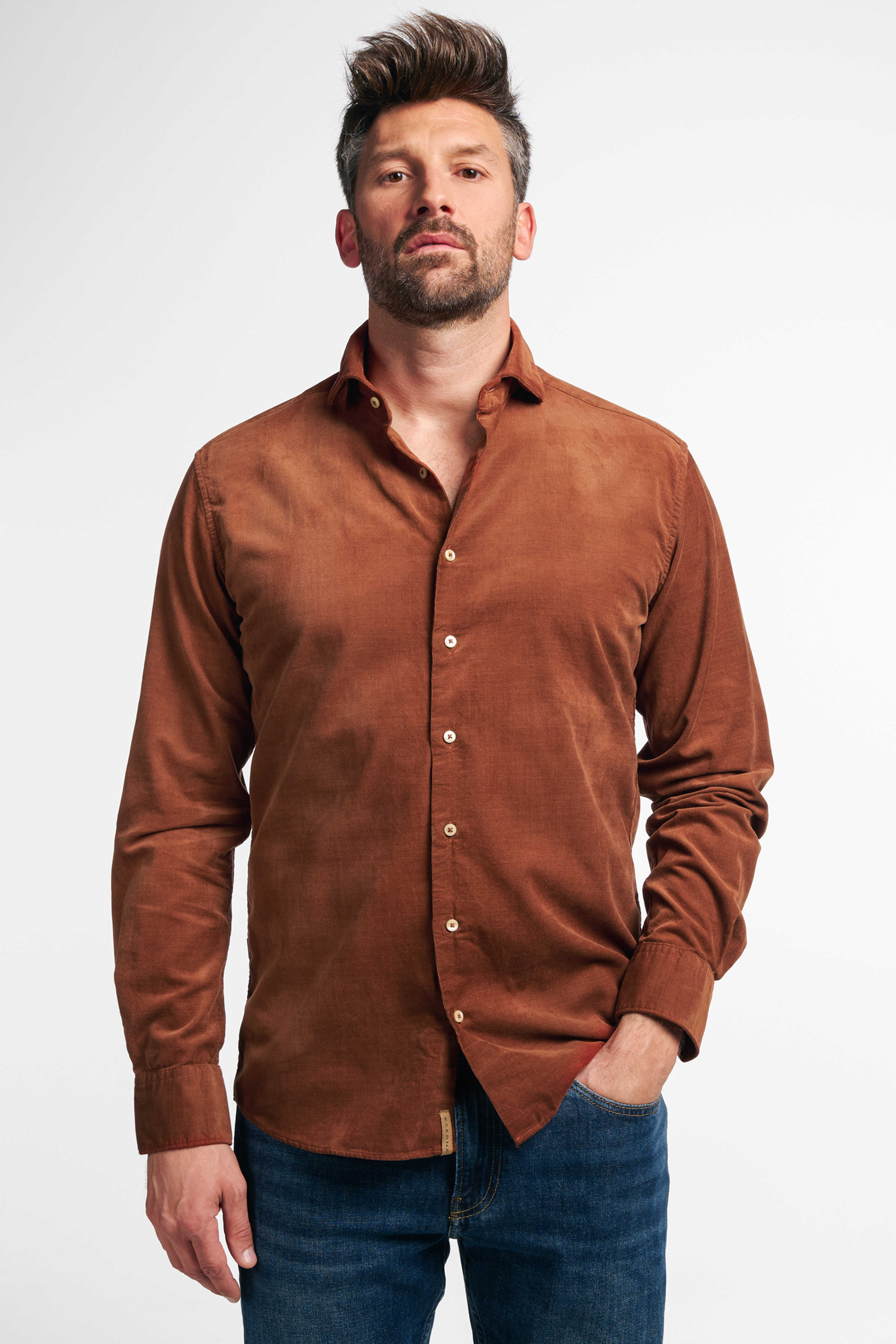 Eterna Slim Fit upcycling fløjl