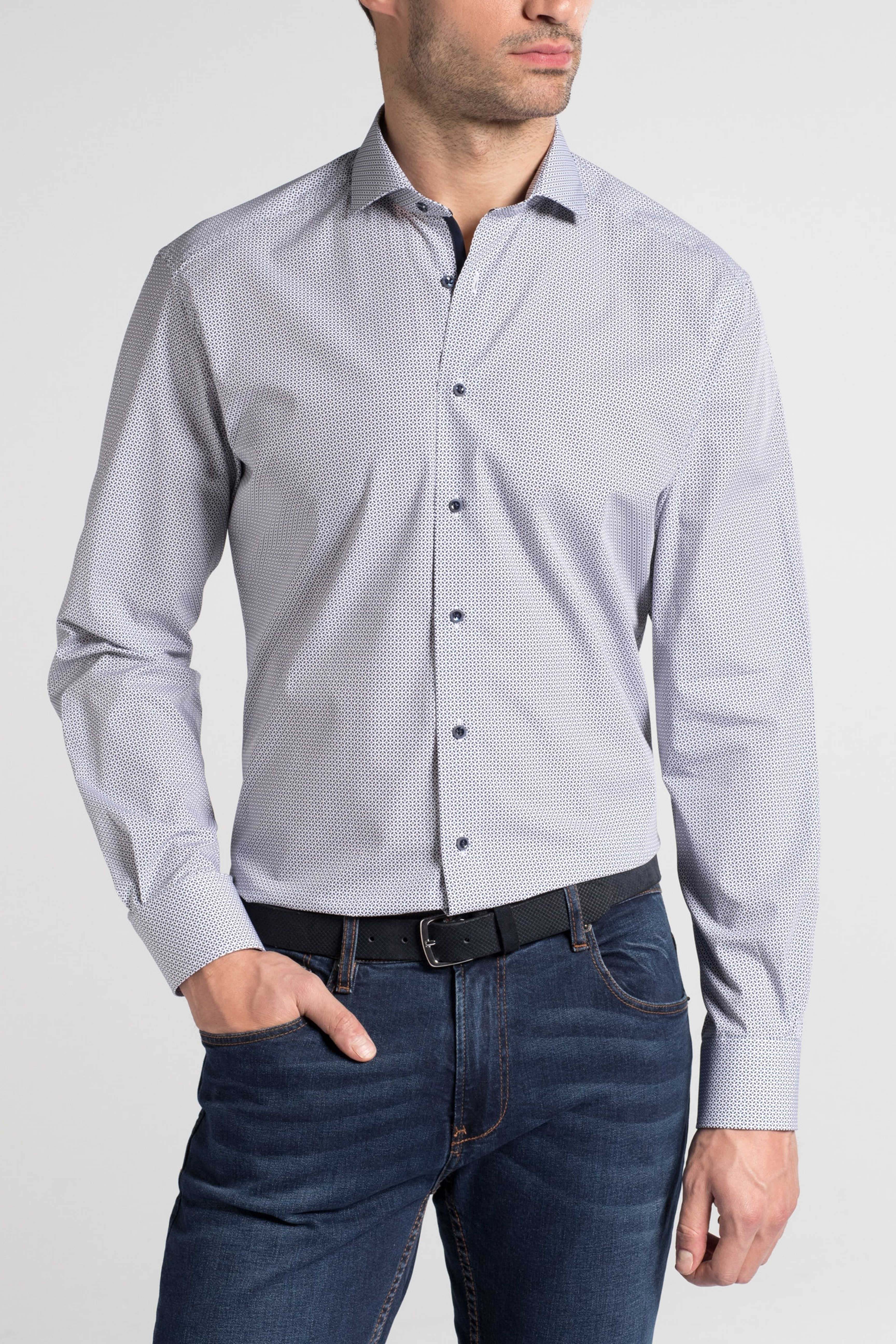 Eterna Modern Fit skjorte ekstra ærmelængde