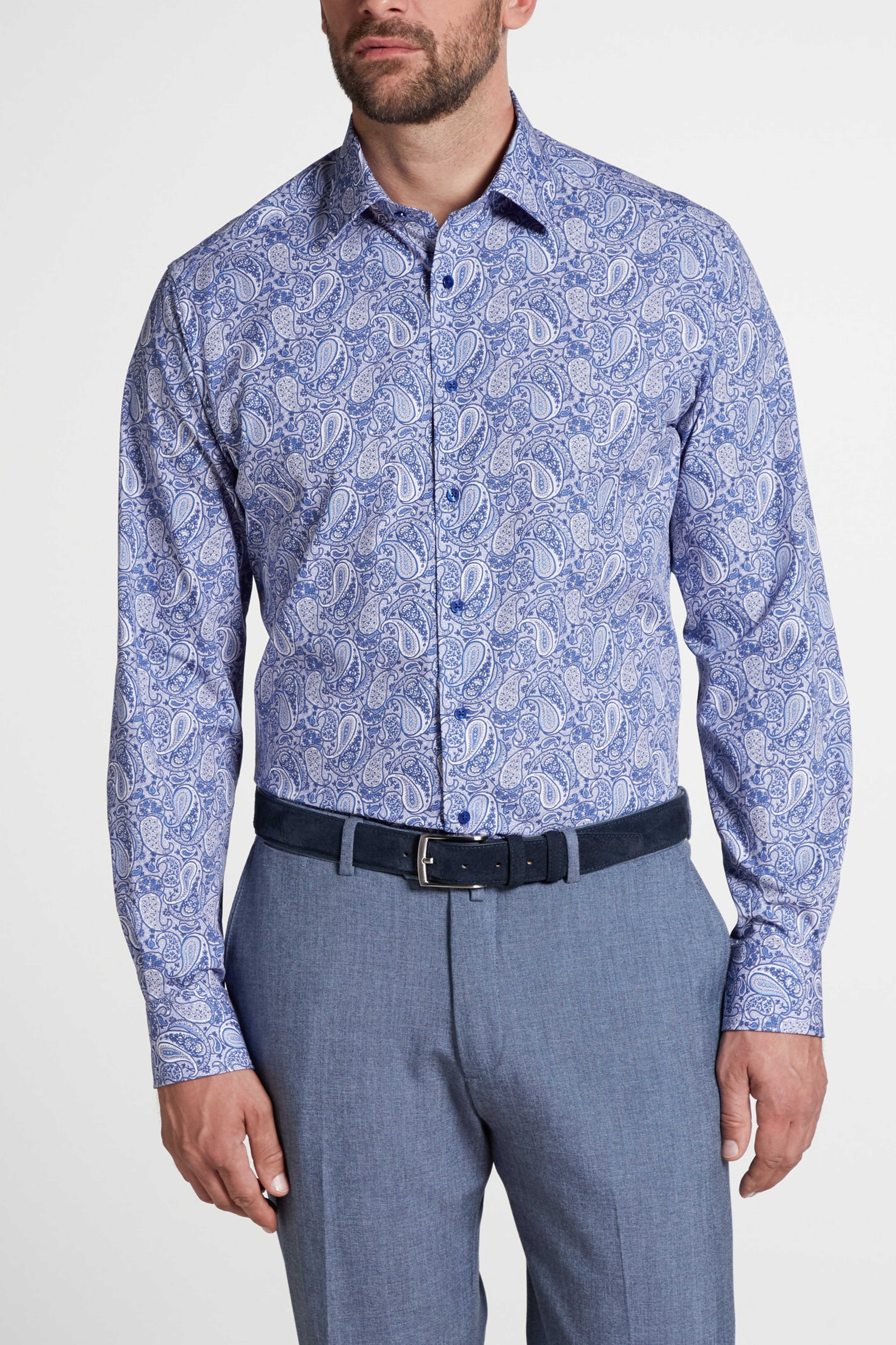 Eterna Modern Fit skjorte ekstra ærmelængde