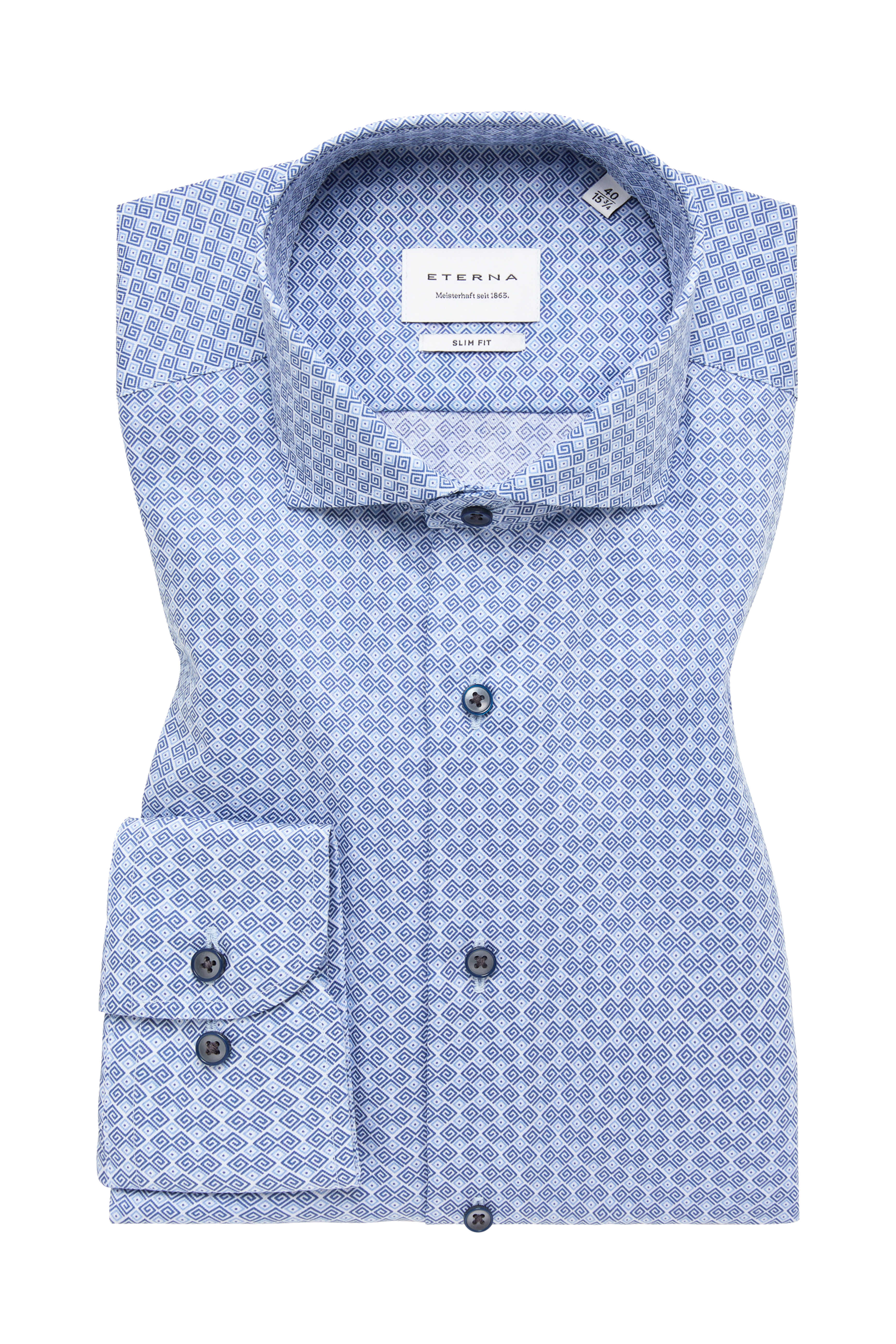 Eterna Slim Fit skjorte ekstra ærmelængde