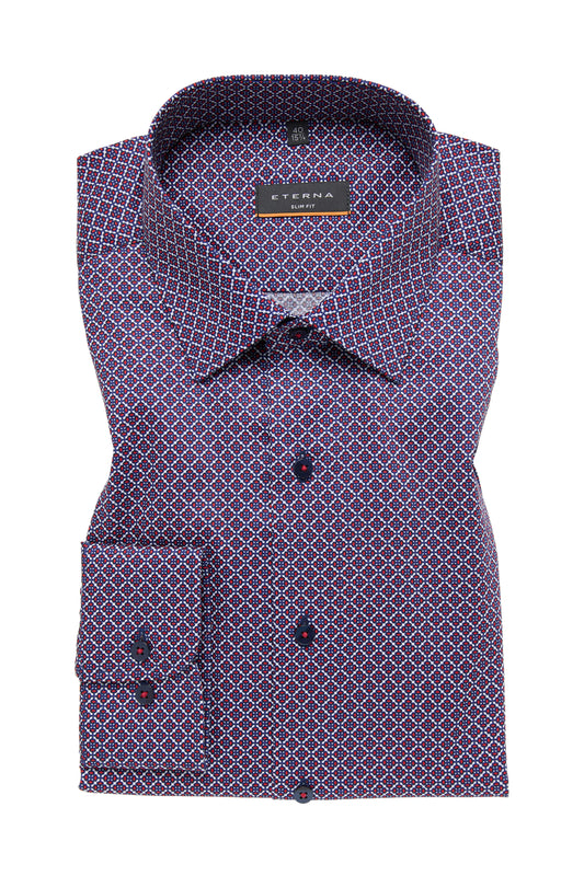 Eterna Slim Fit skjorte ekstra ærmelængde