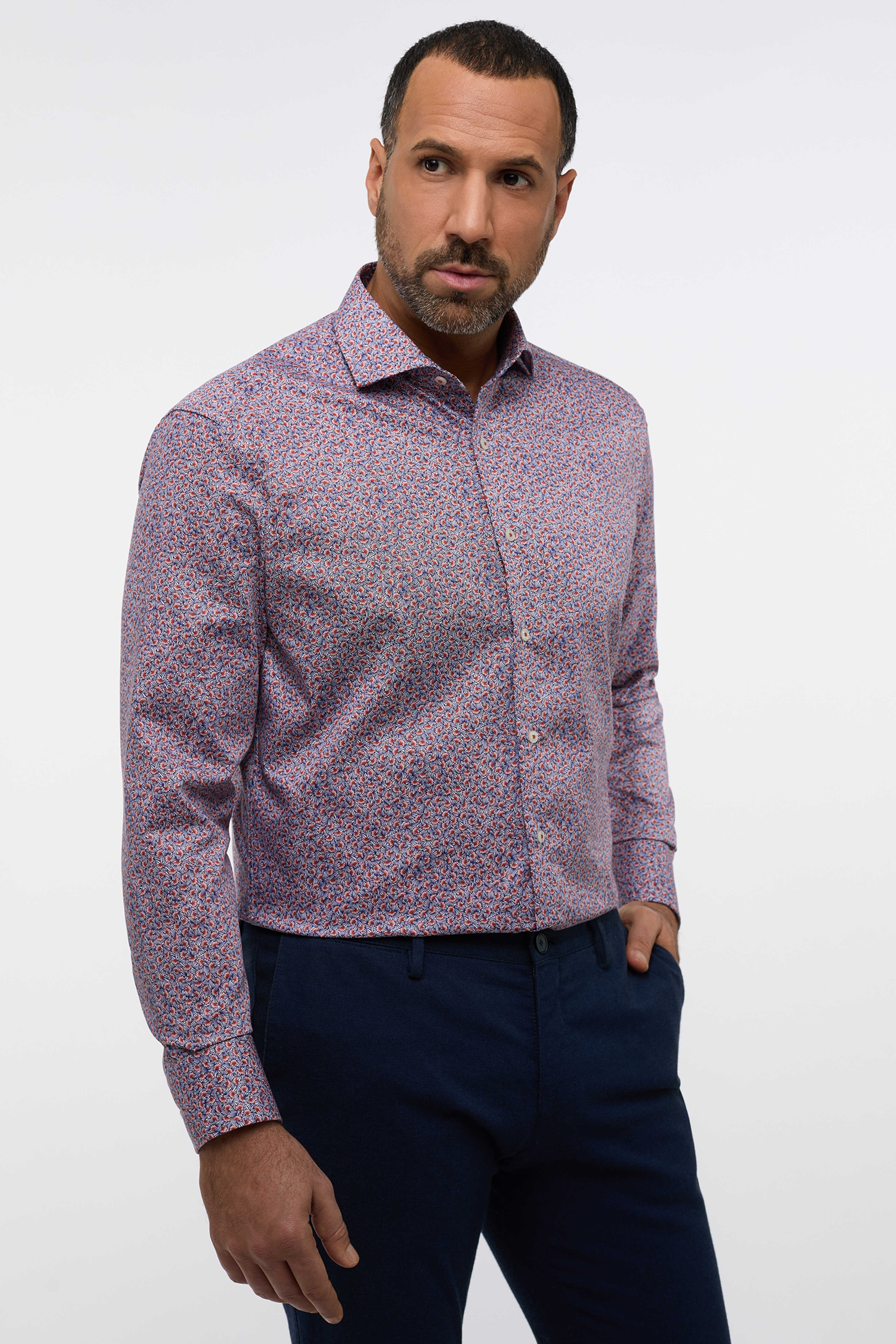 Eterna Modern Fit skjorte ekstra ærmelængde