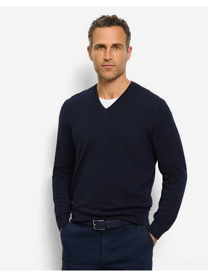 Olymp Casual strik V-hals uld