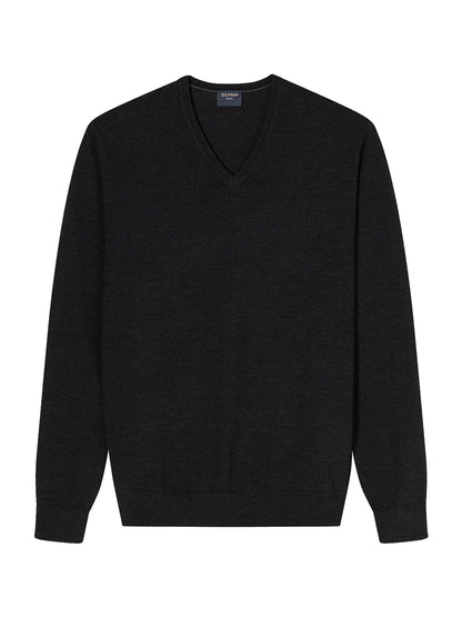 Olymp Casual strik V-hals uld