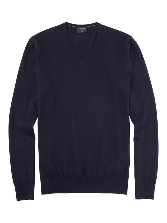 Olymp Casual strik V-hals uld/silke