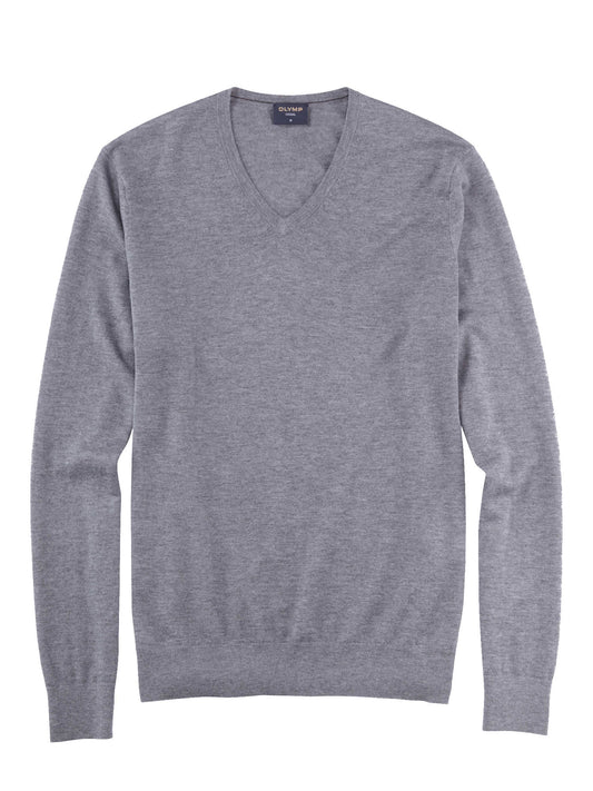Olymp Casual strik V-hals uld/silke