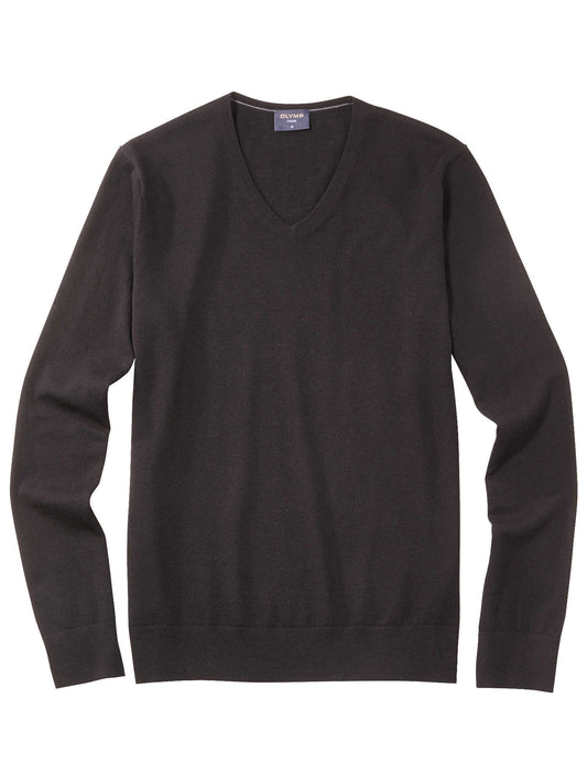 Olymp Casual strik V-hals uld/silke