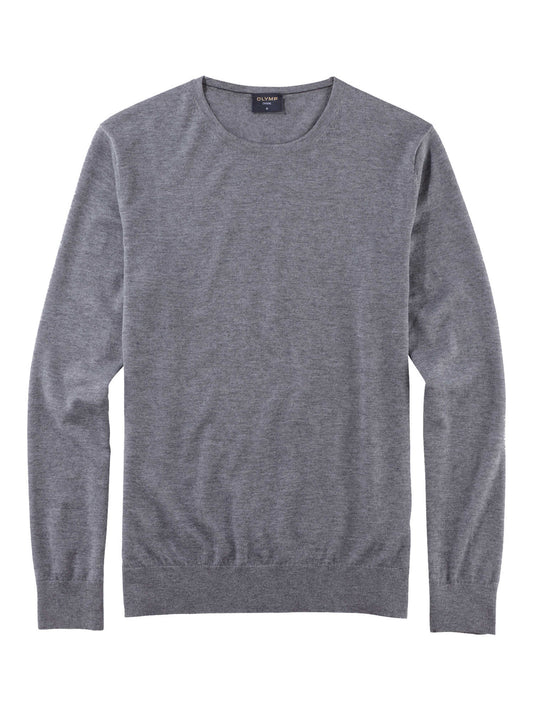 Olymp Casual strik rund hals uld/silke