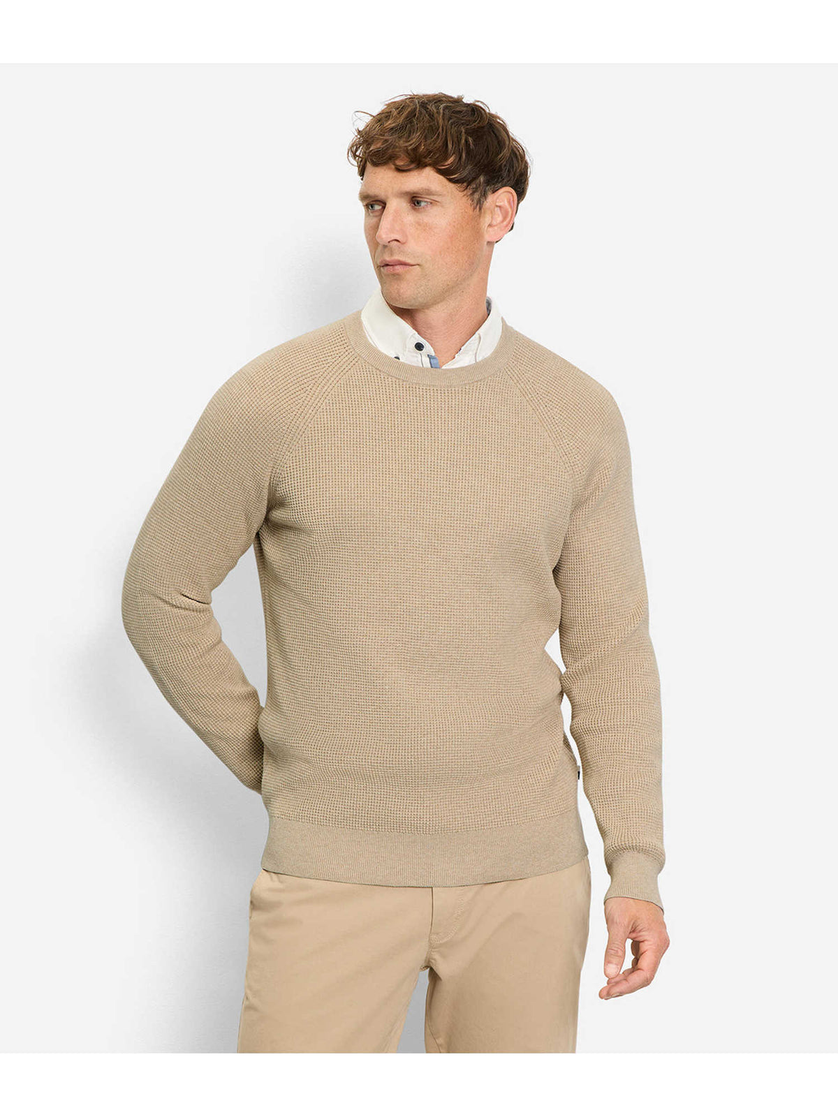Olymp Pullover popcorn strik casual rund hals