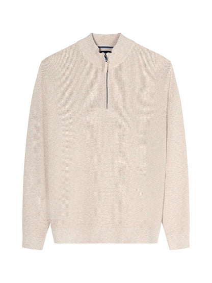 Olymp popcorn strik pullover casual lynlås