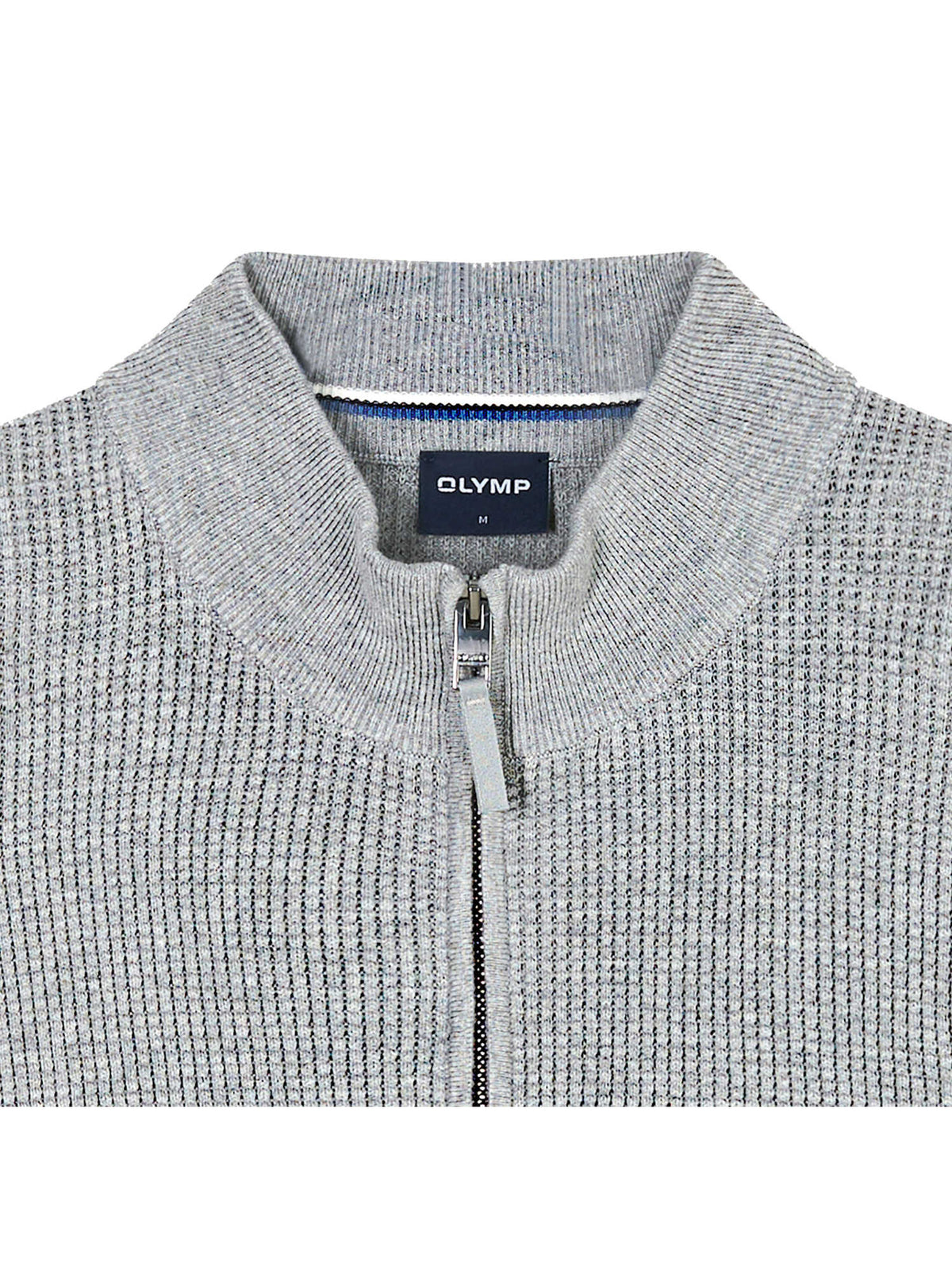 Olymp popcorn strik pullover casual lynlås