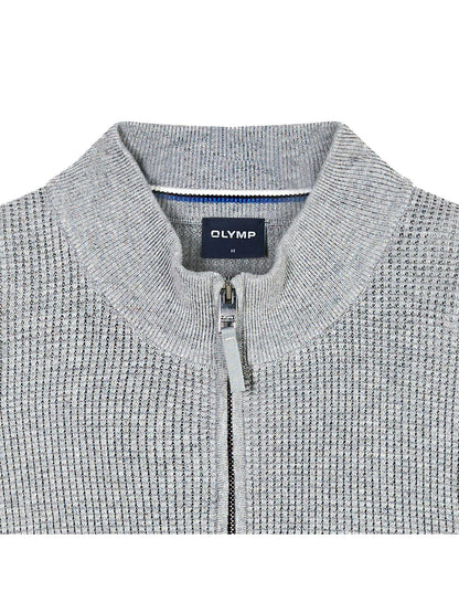 Olymp popcorn strik pullover casual lynlås