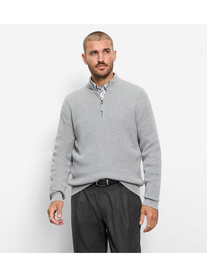Olymp popcorn strik pullover casual lynlås