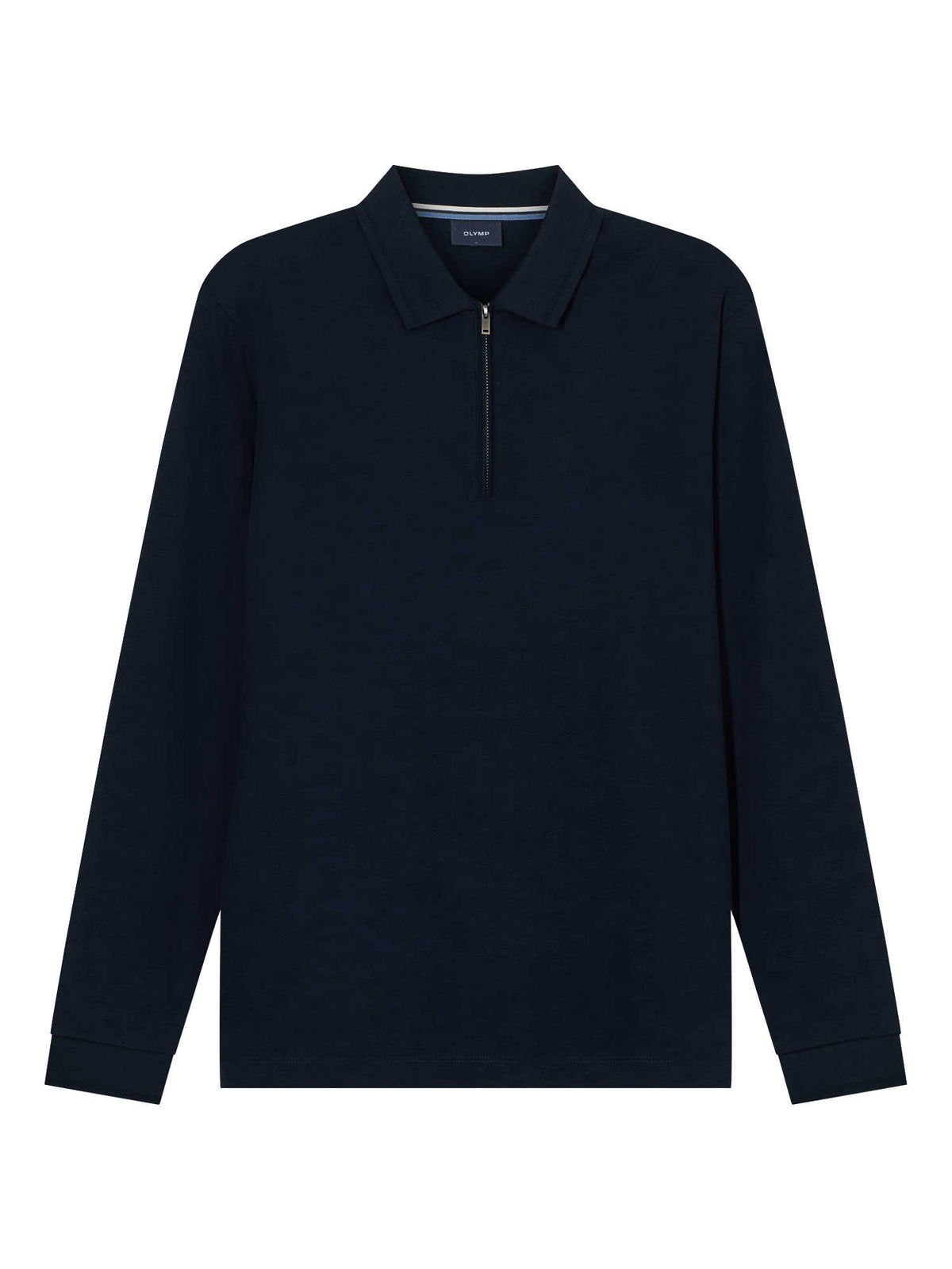 Olymp Casual langærmet polo shirt m. lynlås