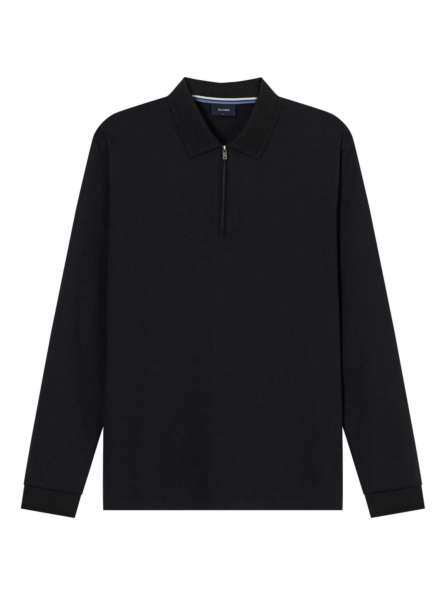 Olymp Casual langærmet polo shirt m. lynlås