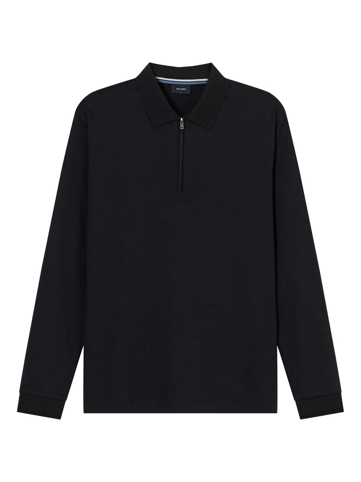 Olymp Casual langærmet polo shirt m. lynlås